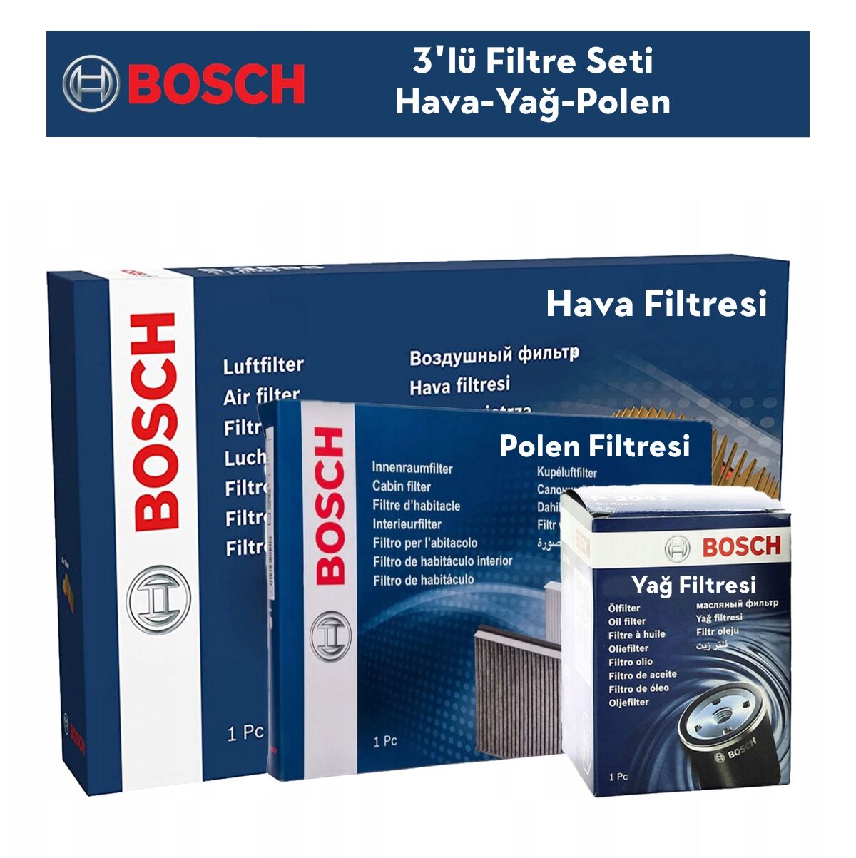 Citroen C3 1.2 PureTech Otomatik Vites Filtre Bakım Seti 3'Lü 2019-2024 BOSCH BH115183