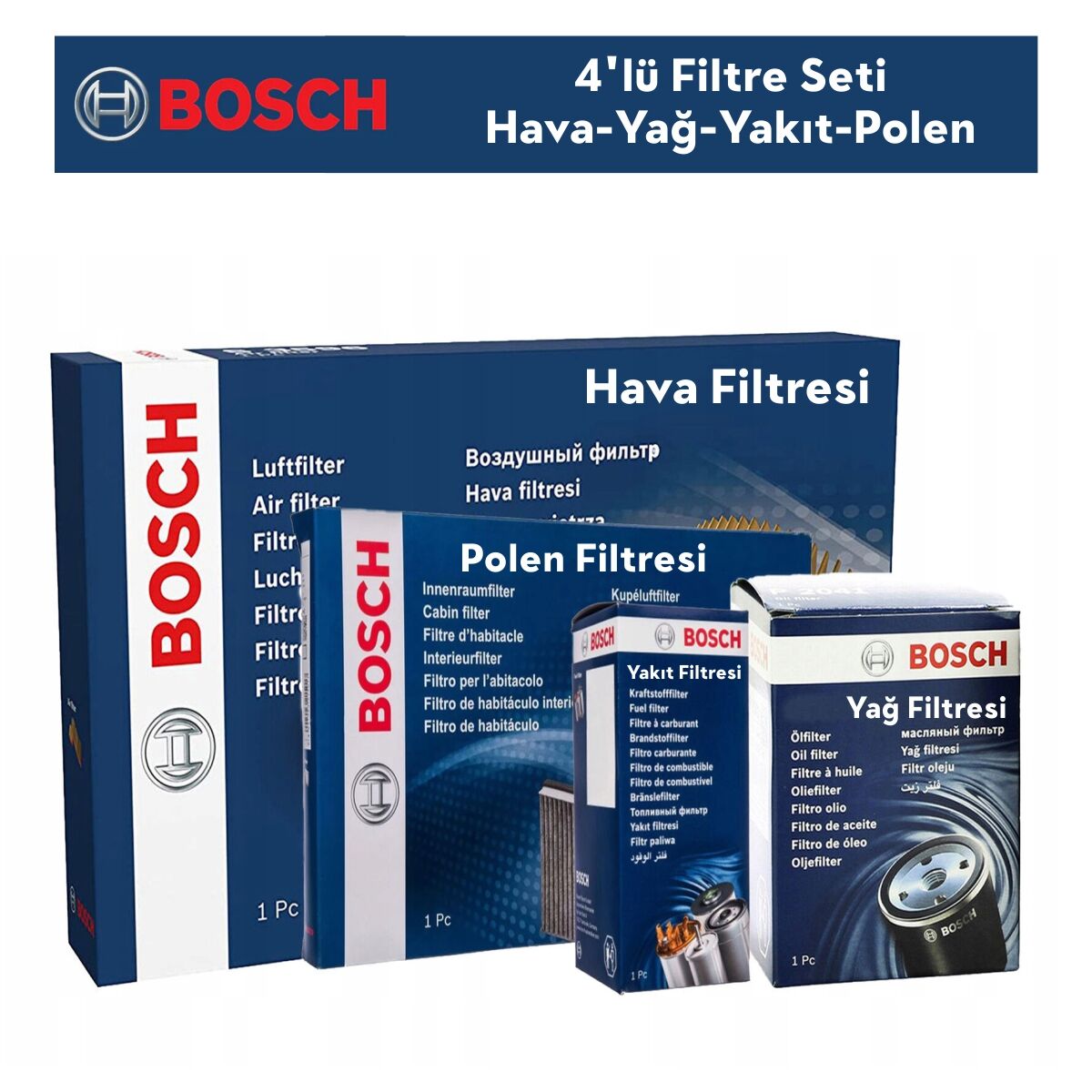 Citroen C-Elysee 1.6 HDİ Filtre Bakım Seti 4'Lü 2012-2017 BOSCH BH115132