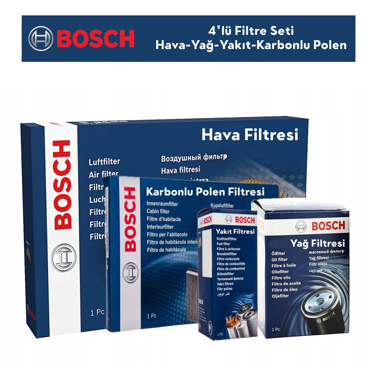 Peugeot 5008 1.6 HDİ Filtre Bakım Seti 4'Lü 2011-2015 BOSCH BH115531K