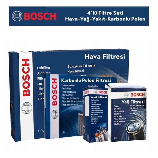 Peugeot 206 1.4 HDİ Filtre Bakım Seti 4'Lü 2002-2011 BOSCH BH115322K